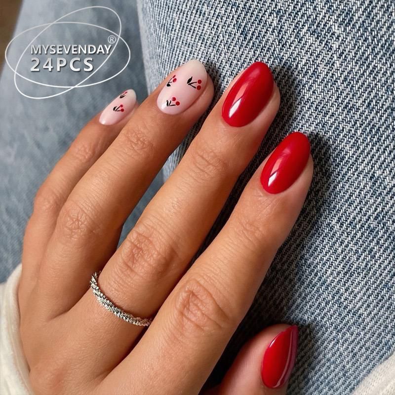Cherry red nails