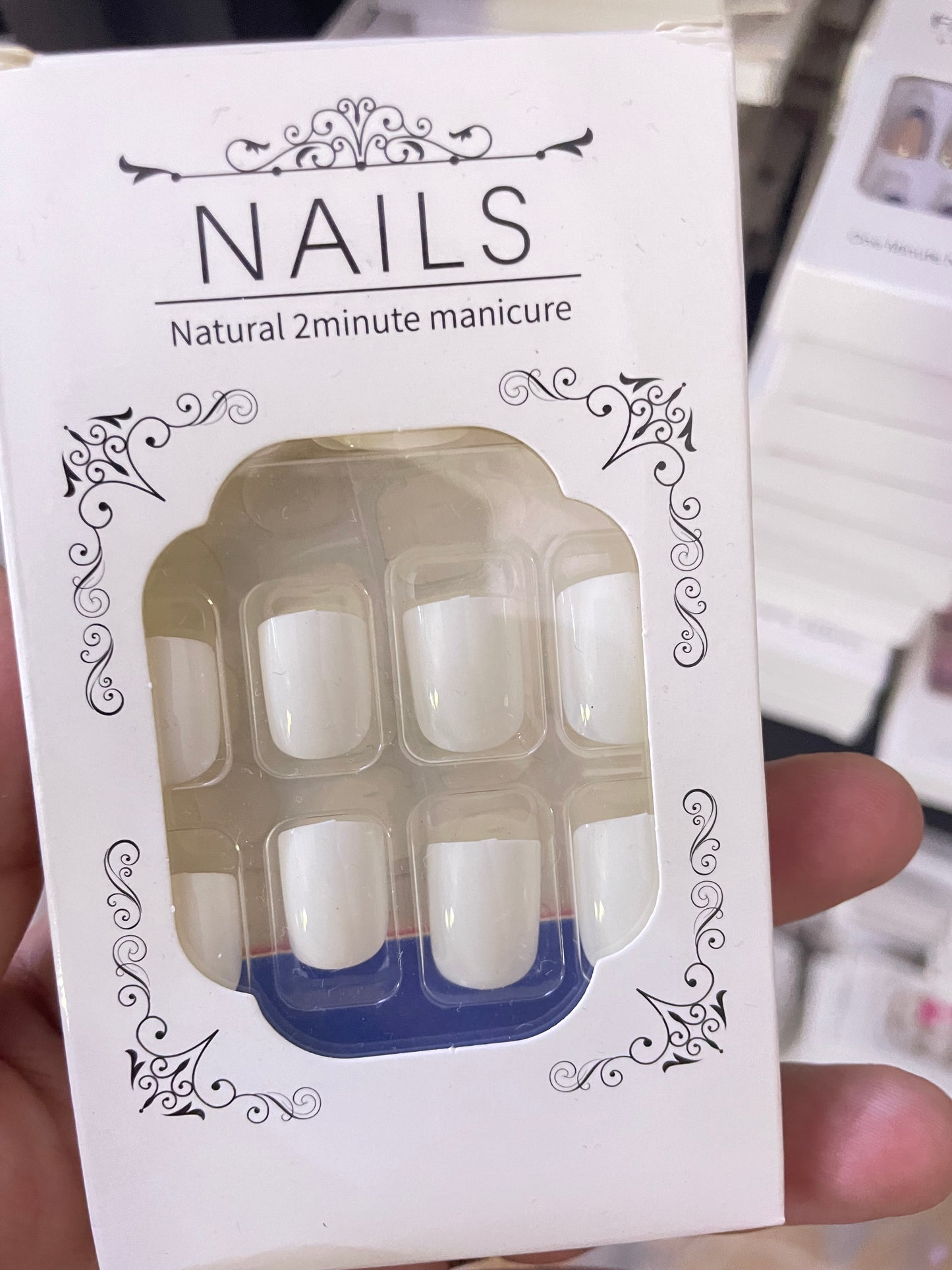 Square white nails