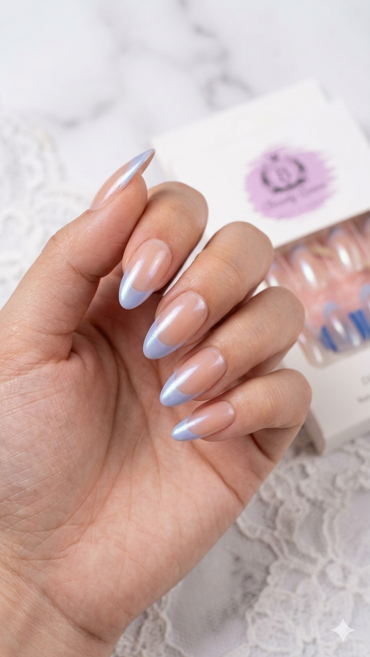 اظافر فرنش ازرق