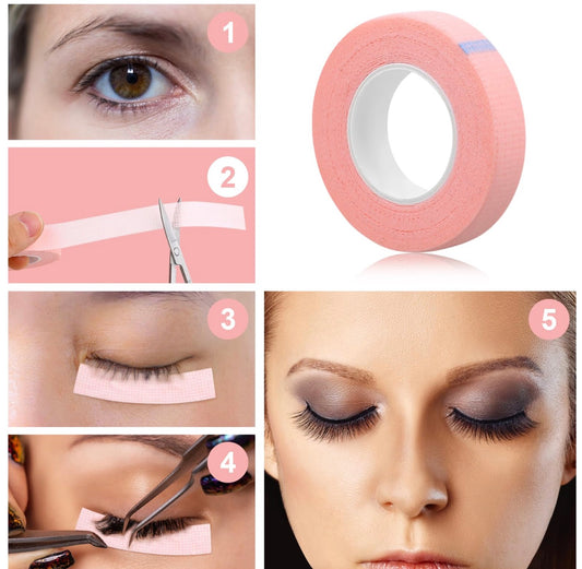 pink silicone eyelash extension tape