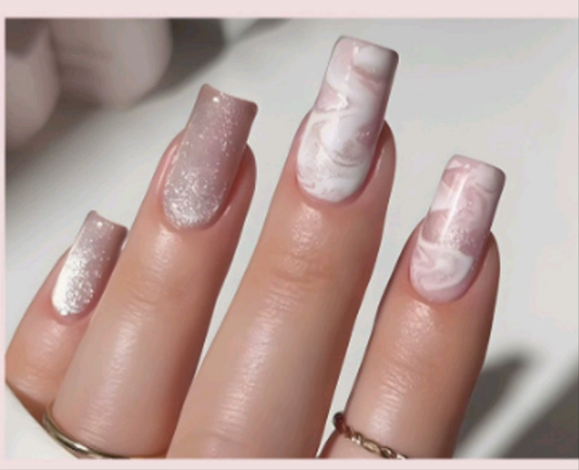 اظافر وردي سكوير طويل