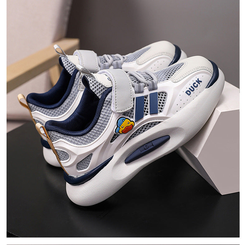 Boy white and navy duck