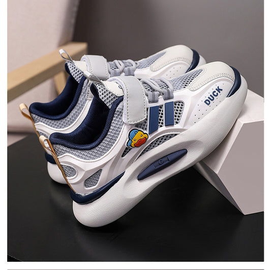 Boy white and navy duck