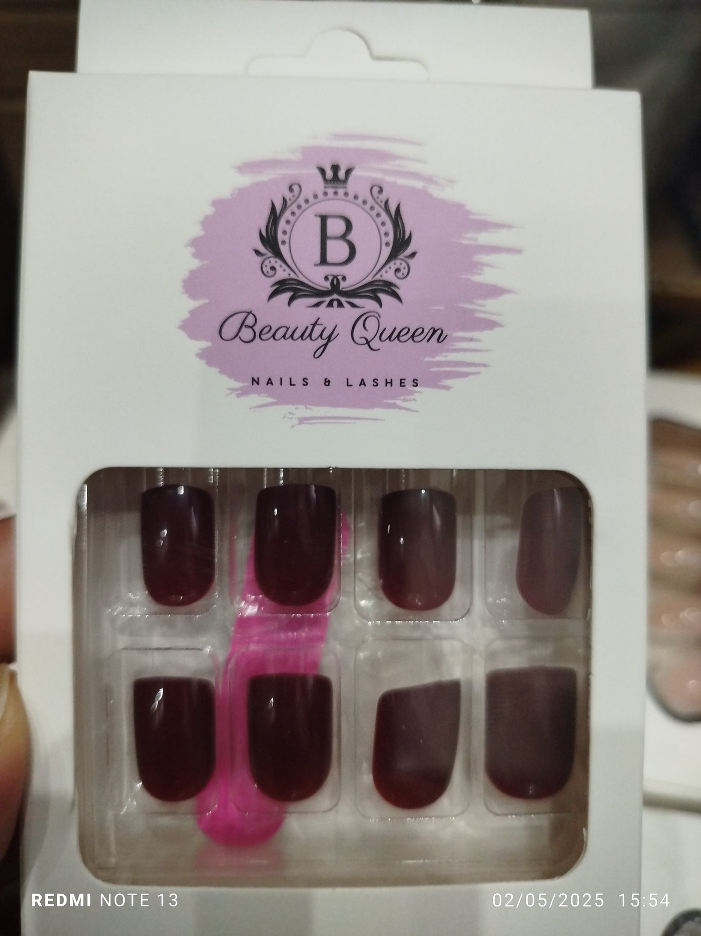 Maroon Square Nails